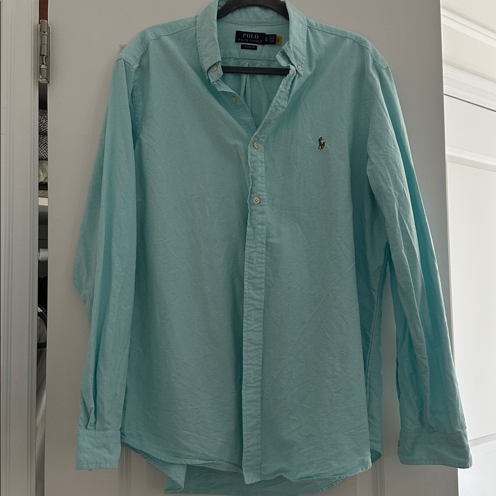 Ralph Lauren Mint Green Classic Fit Button-Down Shirt